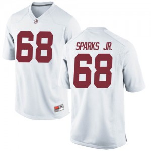 Men Alabama Crimson Tide Alajujuan Sparks Jr. #68 College White Replica Football Jersey 880277-464