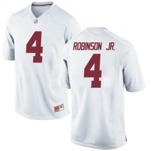 Men Alabama Crimson Tide Brian Robinson Jr. #4 College White Replica Football Jersey 150666-571