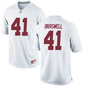 Men Alabama Crimson Tide Chris Braswell #41 College White Replica Football Jersey 333385-407