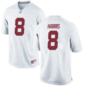 Men Alabama Crimson Tide Christian Harris #8 College White Replica Football Jersey 440300-959