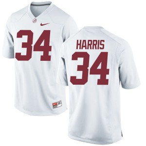 Men Alabama Crimson Tide Damien Harris #34 College White Authentic Football Jersey 407682-278