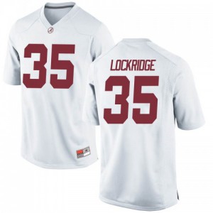 Men Alabama Crimson Tide De'Marquise Lockridge #35 College White Replica Football Jersey 973178-412