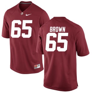 Men Alabama Crimson Tide Deonte Brown #65 College Brown Authentic Crimson Football Jersey 296536-685