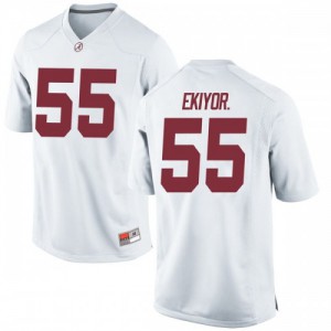 Men Alabama Crimson Tide Emil Ekiyor Jr. #55 College White Replica Football Jersey 731428-724