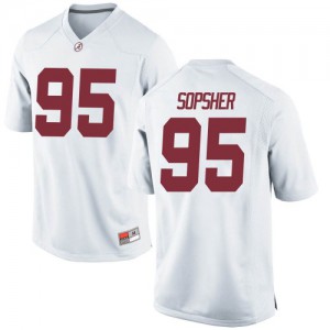 Men Alabama Crimson Tide Ishmael Sopsher #95 College White Game Football Jersey 653439-642