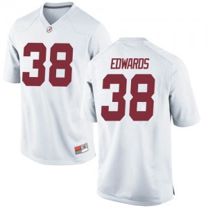 Men Alabama Crimson Tide Jalen Edwards #38 College White Game Football Jersey 387154-875
