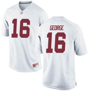 Men Alabama Crimson Tide Jayden George #16 College White Game Football Jersey 590596-444