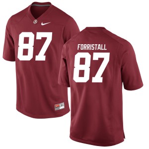 Men Alabama Crimson Tide Miller Forristall #87 College Crimson Authentic Football Jersey 241651-537