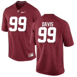 Men Alabama Crimson Tide Raekwon Davis #99 College Crimson Authentic Football Jersey 681686-365