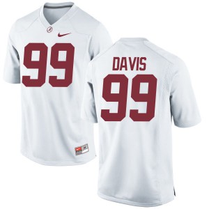Men Alabama Crimson Tide Raekwon Davis #99 College White Authentic Football Jersey 358307-855