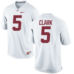 Men Alabama Crimson Tide Ronnie Clark #5 College White Authentic Football Jersey 384055-507