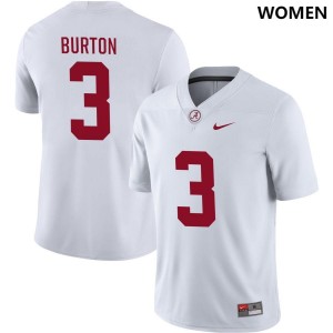 Women Alabama Crimson Tide Jermaine Burton #3 College White Limited Football Jersey 326135-122