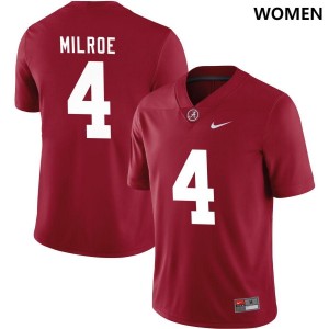 Women Alabama Crimson Tide Jalen Milroe #4 College Crimson Limited Football Jersey 340173-942