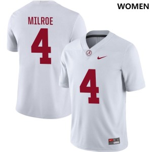 Women Alabama Crimson Tide Jalen Milroe #4 College White Limited Football Jersey 296204-641