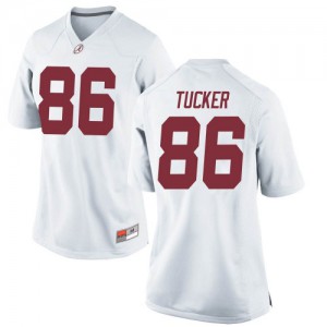 Women Alabama Crimson Tide Carl Tucker #86 College White Game Football Jersey 237685-237