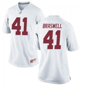 Women Alabama Crimson Tide Chris Braswell #41 College White Game Football Jersey 350615-164