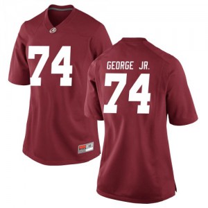 Women Alabama Crimson Tide Damieon George Jr. #74 College Crimson Replica Football Jersey 239072-859