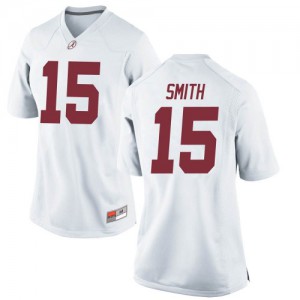 Women Alabama Crimson Tide Eddie Smith #15 College White Game Football Jersey 205079-288