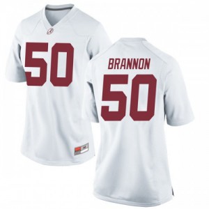 Women Alabama Crimson Tide Hunter Brannon #50 College White Game Football Jersey 531417-129