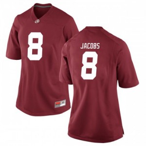 Women Alabama Crimson Tide Josh Jacobs #8 College Crimson Game Football Jersey 570093-621