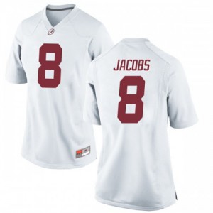 Women Alabama Crimson Tide Josh Jacobs #8 College White Game Football Jersey 981624-244