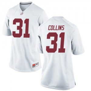 Women Alabama Crimson Tide Michael Collins #31 College White Replica Football Jersey 426084-936