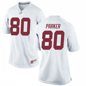 Women Alabama Crimson Tide Michael Parker #80 College White Replica Football Jersey 404947-820