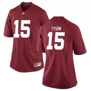 Women Alabama Crimson Tide Paul Tyson #15 College Crimson Replica Football Jersey 582316-753