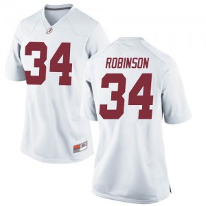 Women Alabama Crimson Tide Quandarrius Robinson #34 College White Game Football Jersey 388941-250