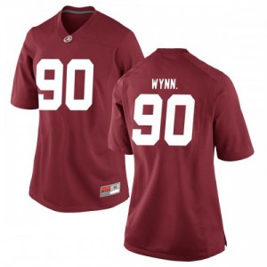 Women Alabama Crimson Tide Stephon Wynn Jr. #90 College Crimson Game Football Jersey 945288-541