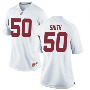 Women Alabama Crimson Tide Tim Smith #50 College White Game Football Jersey 299432-747