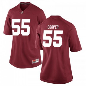 Women Alabama Crimson Tide William Cooper #55 College Crimson Replica Football Jersey 394156-379