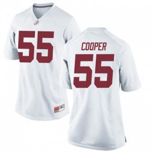 Women Alabama Crimson Tide William Cooper #55 College White Replica Football Jersey 321814-254