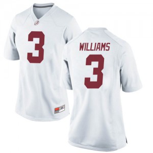 Women Alabama Crimson Tide Xavier Williams #3 College White Replica Football Jersey 234212-318