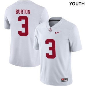 Youth Alabama Crimson Tide Jermaine Burton #3 College White Limited Football Jersey 241647-334