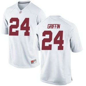Youth Alabama Crimson Tide Clark Griffin #24 College White Game Football Jersey 460317-899