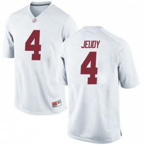 Youth Alabama Crimson Tide Jerry Jeudy #4 College White Game Football Jersey 427988-471