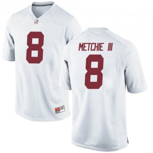 Youth Alabama Crimson Tide John Metchie III #8 College White Replica Football Jersey 263406-928