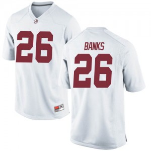 Youth Alabama Crimson Tide Marcus Banks #26 College White Game Football Jersey 750910-230