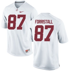 Youth Alabama Crimson Tide Miller Forristall #87 College White Authentic Football Jersey 383397-977