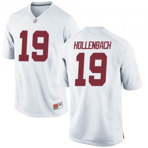 Youth Alabama Crimson Tide Stone Hollenbach #19 College White Game Football Jersey 971404-295