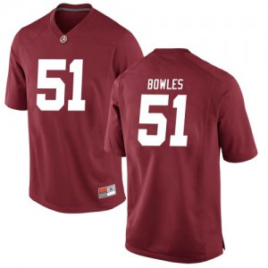 Youth Alabama Crimson Tide Tanner Bowles #51 College Crimson Game Football Jersey 408768-769