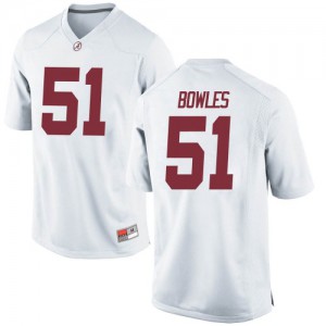 Youth Alabama Crimson Tide Tanner Bowles #51 College White Game Football Jersey 313863-306