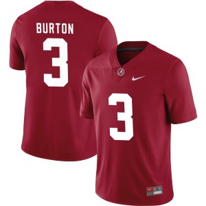 Men Alabama Crimson Tide Jermaine Burton #3 College Crimson Limited Football Jersey 271719-793